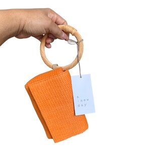 NEW orange Straw Bracelet Pouch